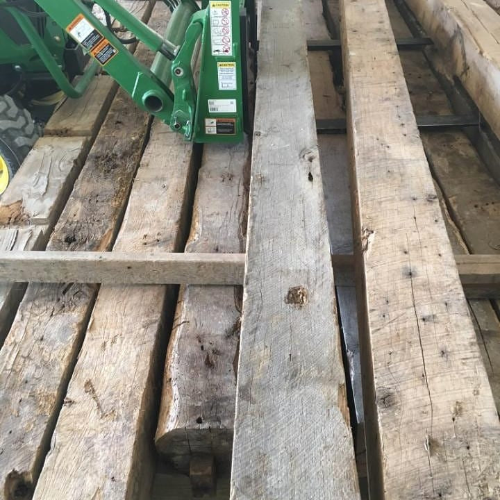 Antique rough sawn oak beams Columbia Missouri barn 50 dollars a linear foot